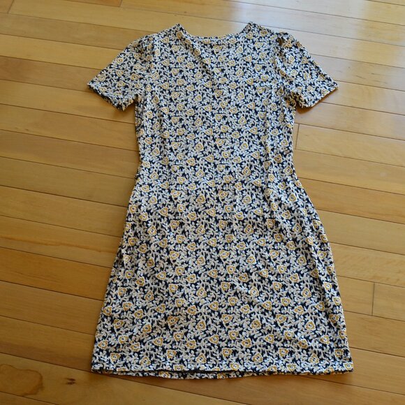 Boden Knot Front Jersey Dress Black Clover Swirl Short Sleeve Size 10R - Picture 9 of 12